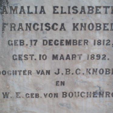 KNOBEL Amalia Elisabeth Francisca 1812-1892
