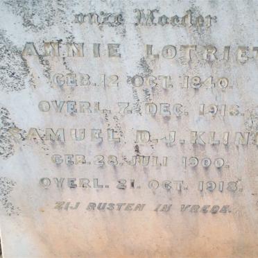 KLINK Samuel 1900-1918 :: LOTRIET Annie 1840-1916