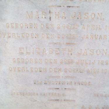 JASON Martha 1860-1890 :: JASON Elizabeth 1862-1882