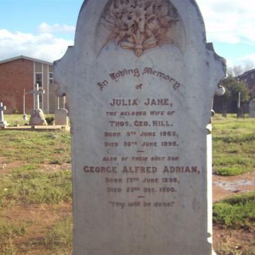 HILL Julia Jane 1865-1989 :: HILL George Alfred Adrian 1898-1900