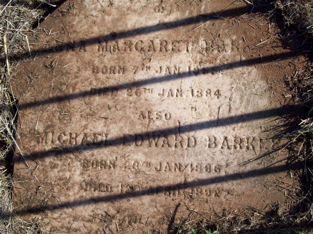 BARKER Michael Edward 1886-1892 :: BARKER Anna Margaret 1883-1884