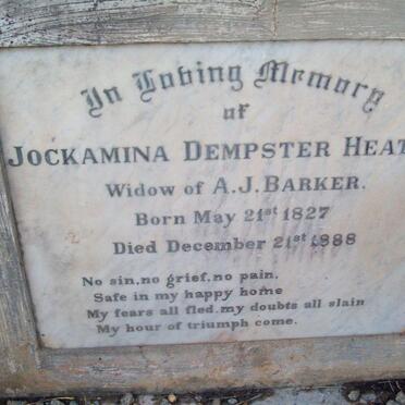 BARKER Jockamina Dempster nee HEATLIE 1827-1888