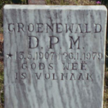 GROENEWALD D.P.M. 1907-1979