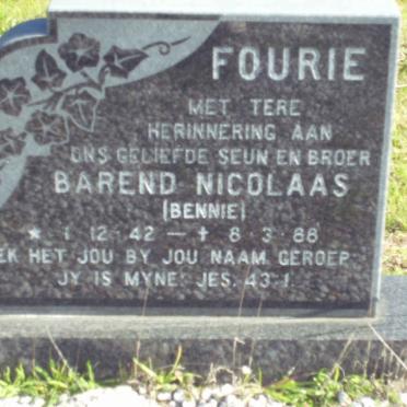 FOURIE Barend Nicolaas 1942-1988