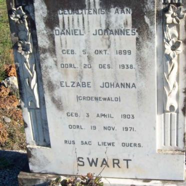 SWART Daniel Johannes 1899-1938 &amp; Elzabe Johanna GROENEWALD 1903-1971