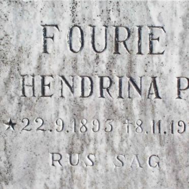 FOURIE Hendrina P. 1893-1972