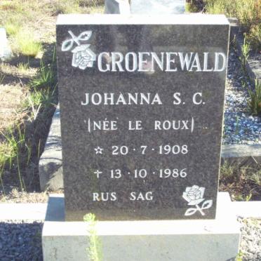 GROENEWALD Johanna S.C. nee LE ROUX 1908-1986