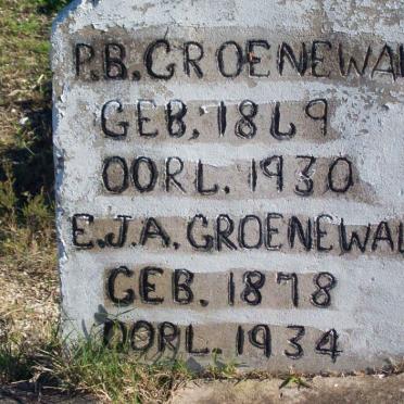 GROENEWALD P.B. 1869-1930 &amp; E.J.A. 1878-1934