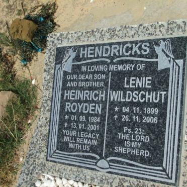 HENDRICKS Lenie nee WILDSCHUT 1899-2006 :: HENDRICKS Heinrich Royden 1984-2001