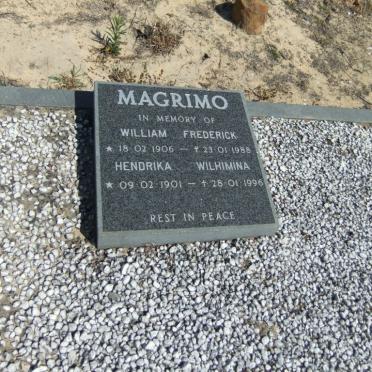 MAGRIMO William Frederick 1906-1988 &amp; Hendrika  Wilhimina 1901-1996