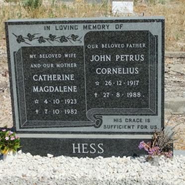 HESS John Petrus Cornelius 1917-1988 &amp; Catherine Magdalene 1923-1982