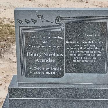 ARENDSE Henry Nicolaas 1943-2021