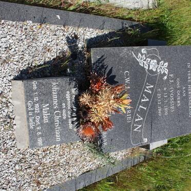 MALAN F.J. 1900-1949 &amp; C.W.J. 1910-1997 :: MALAN Johannes Christiaan 1932-1997