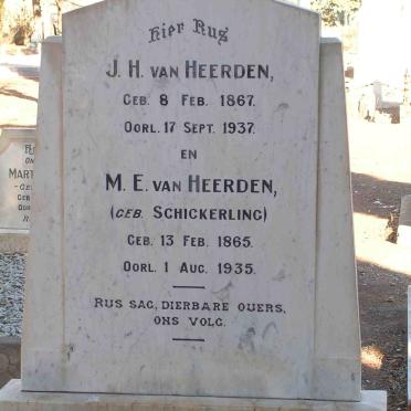 HEERDEN J.H., van 1867-1937 &amp; M.E. SCHICKERLING 1865-1935