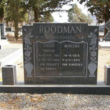 ROODMAN Fred 1921-1984 &amp; Martha 1918-1993