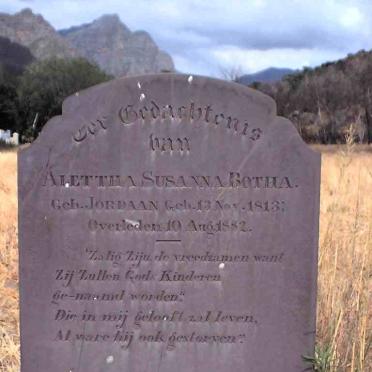 BOTHA Aletta Susanna nee JORDAAN 1813-1882