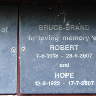 BRUCE-BRAND Robert 1918-2007 &amp; Hope 1922-2007