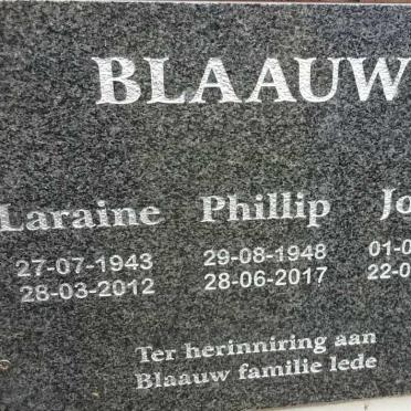 BLAAUW Phillip 1948-2017 &amp; Laraine 1943-2012 :: BLAAUW Jozua 1956-2012