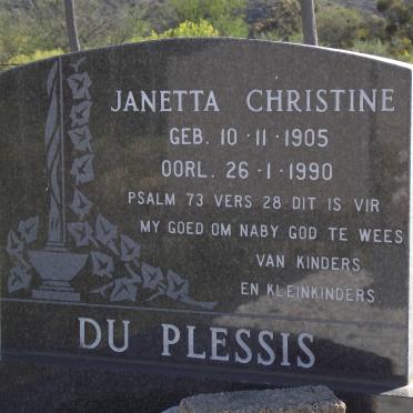 PLESSIS Janetta Christine, du 1905-1990