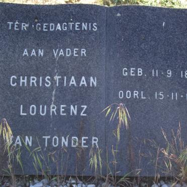 TONDER Christiaan Lourenz, van 1887-1935