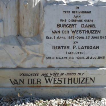 WESTHUIZEN Burgert Daniel, van der 1857-1945 &amp; Hester P. Lategan OTTO 1861-1845