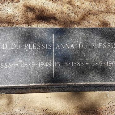 PLESSIS Ben D., du 1888-1949 &amp; Anna 1885-1963