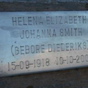 SMITH Helena Elizabeth Johanna nee DIEDERIKS 1918-2005