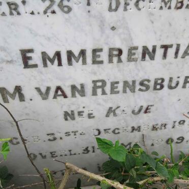 RENSBURG Louis J.F., van 1848-1922 &amp; Emmerentia M. KLUE 1850-1909