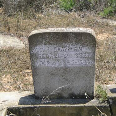 SAAYMAN M.J.F. 1883-1936