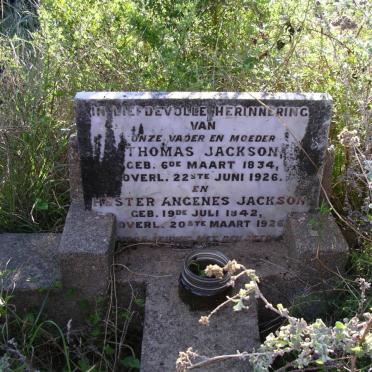 JACKSON Thomas 1834-1926 &amp; Hester Angenes 1842-1926