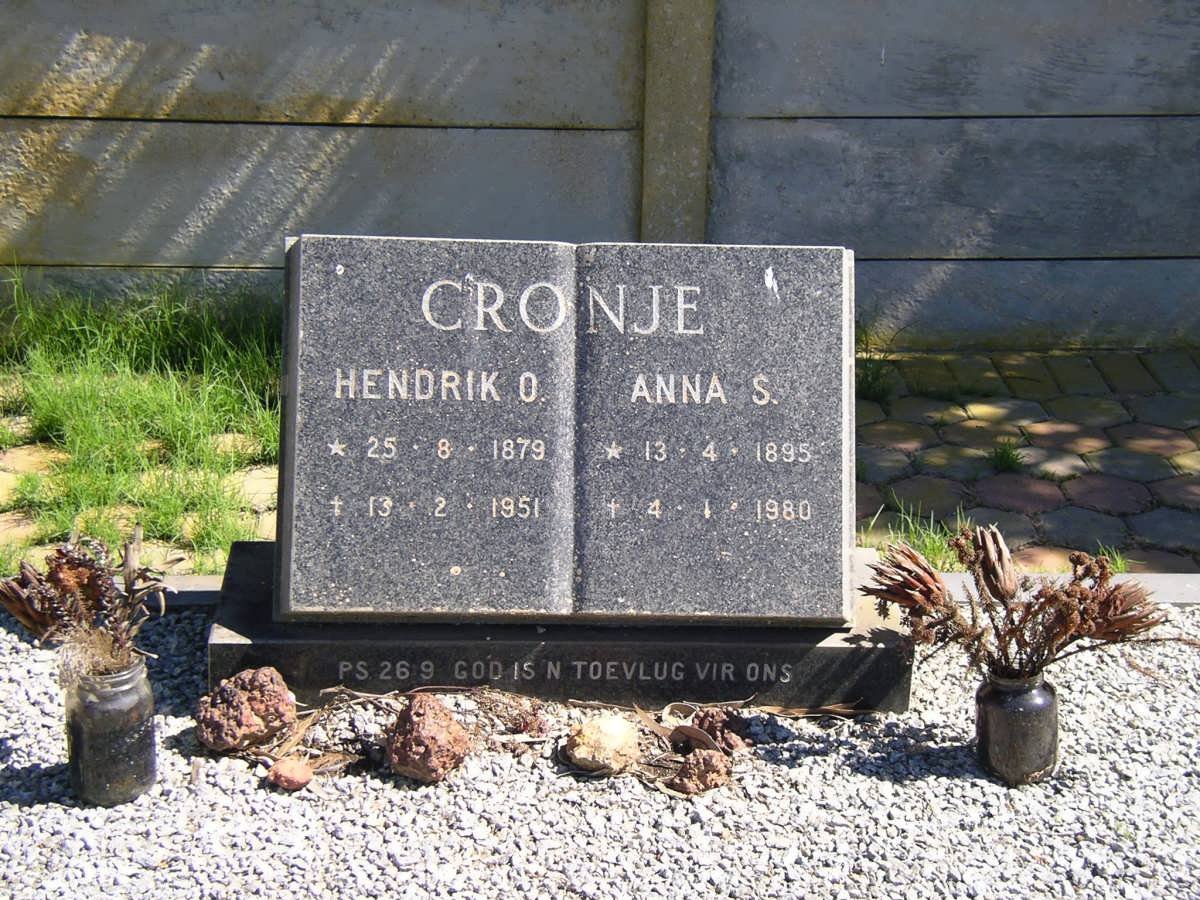 CRONJE Hendrik O. 1879-1951 &amp; Anna S. 1895-1980