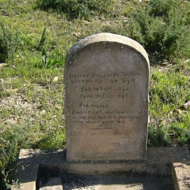 WYK Hester Fredrika Sophia Wilhmina, van 1860-1943