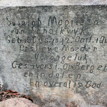 SCHALKWYK Susarah Magrieta, van 1892-1945