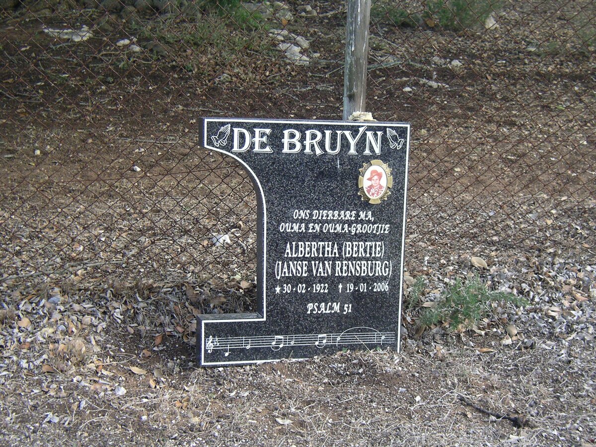 BRUYN Albertha, de nee JANSE VAN RENSBURG 1922-2006