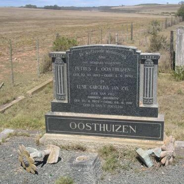 OOSTHUIZEN Petrus J. 1893-1950 :: VAN ZYL Elsie formerly OOSTHUIZEN nee VAN ZYL 1907-1981