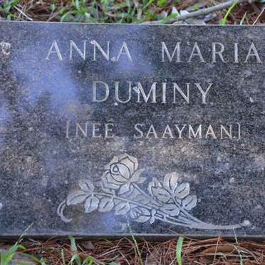 DUMINY Anna Maria nee SAAYMAN ?-?