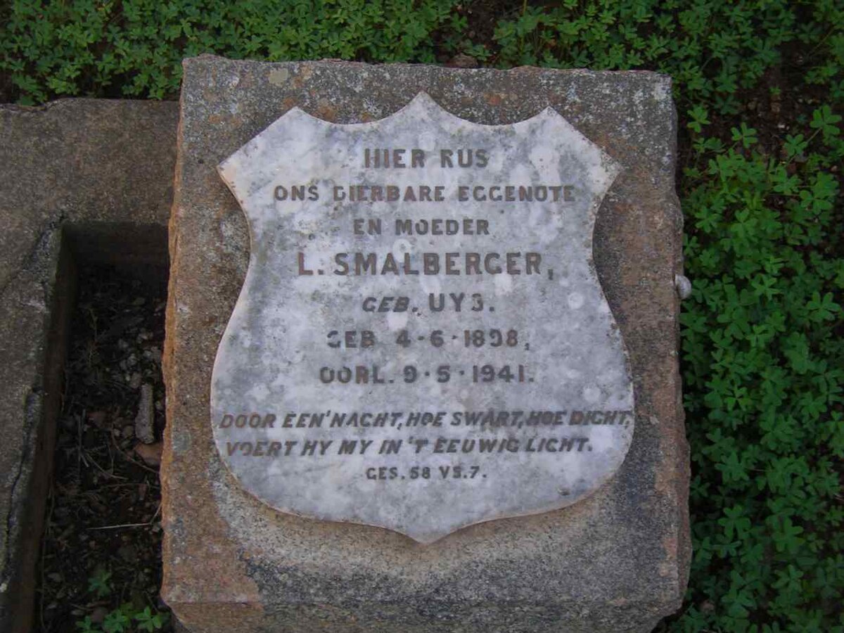 SMALBERGER L. nee UYS 1898-1941