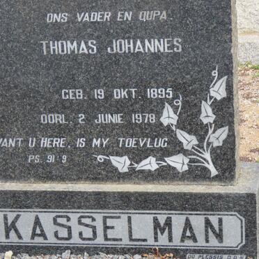 KASSELMAN Thomas Johannes 1895-1978 &amp; Hester Catharina VAN TONDER 1908-1962 