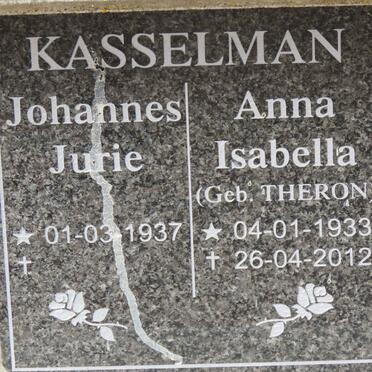KASSELMAN Johannes Jurie 1937- &amp; Anna Isabella THERON 1933-2012