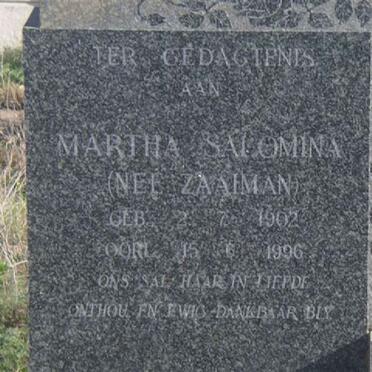 RENSBURG Martha Salomina, Janse van nee ZAAIMAN 1902-1996