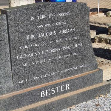 BESTER Dirk Jacobus Adriaan 1908-1963 &amp; Catharina Hendrina LOUW 1913-1999