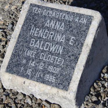 BALDWIN Anna Hendrina E. nee CLOETE 1902-1995