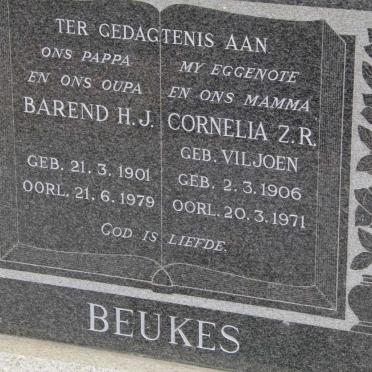 BEUKES Barend H.J. 1901-1979 &amp; Cornelia Z.R. VILJOEN 1906-1971