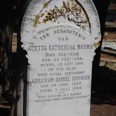 BOSMAN Abraham Daniel 1830-1884 &amp; Aletta Catherina COETZER 1834-1905