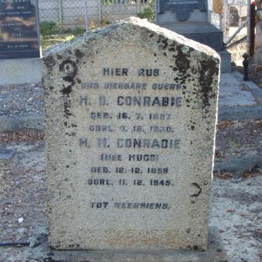 CONRADIE H.D. 1857-1830 &amp; M.H. HUGO 1859-1945