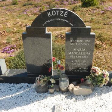 KOTZE Maria Magdalena nee COETZEE 1939-2016