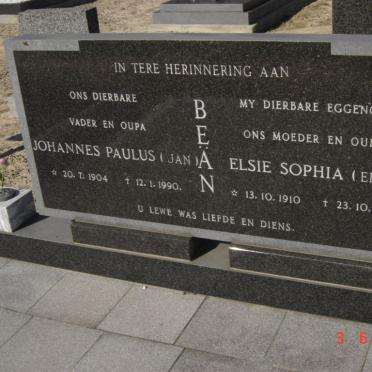 BEÄN Johannes Paulus 1904-1990 &amp; Elsie Sophia 1910-1988