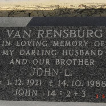 RENSBURG John L., van 1921-1988