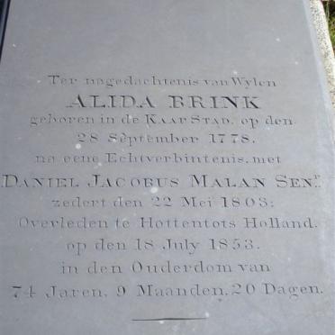 MALAN Alida geb. BRINK 1778-1853