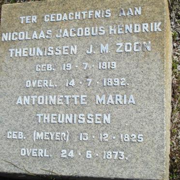 THEUNISSEN Nicolaas Jacobus Hendrik 1819-1892 &amp; Antoinette Maria MEYER 1825-1873